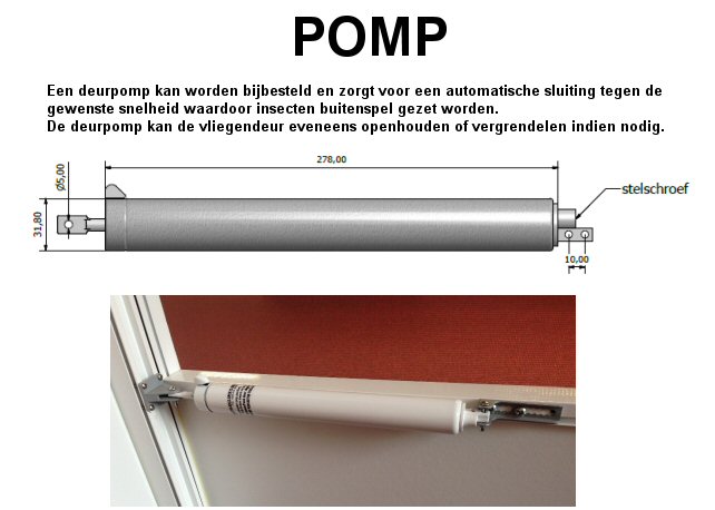 zonsopkomst Klem offset Pomp voor vliegendeur | Toebehoren